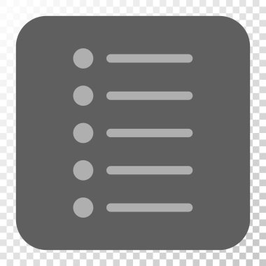 Öğeleri yuvarlak kare düğme