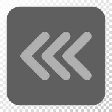 Üçlü ok ucu sol yuvarlak kare düğme