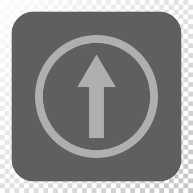 Yukarı yönlü ok yuvarlak kare düğme