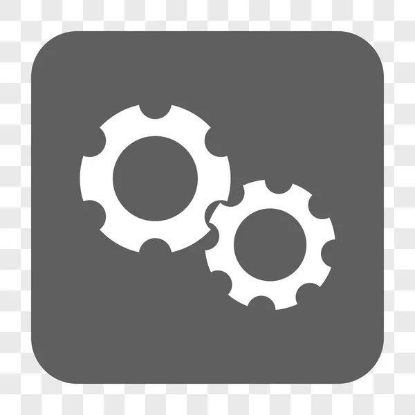 Gears Rounded Square Button — Stock Vector