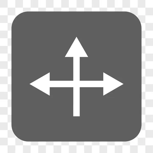 Instrucciones de intersección Botón cuadrado redondeado — Vector de stock