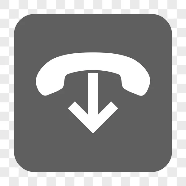 丸みを帯びた正方形ボタン電話ハングアップ — ストックベクタ