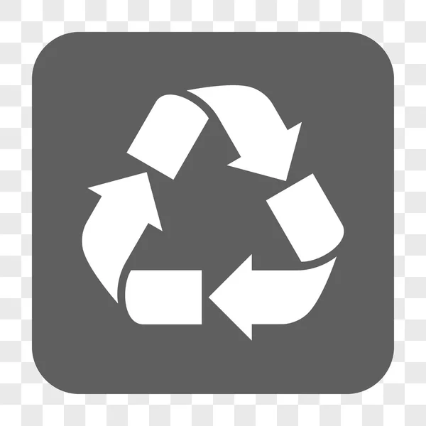 Recycling gerundeter quadratischer Knopf — Stockvektor