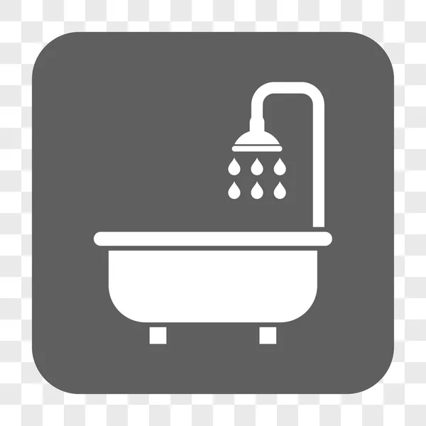 Sprchový kout zaoblené čtvercové tlačítko — Stockový vektor