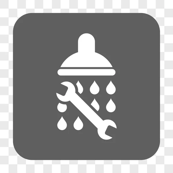 Shower Plumbing Rounded Square button — стоковый вектор