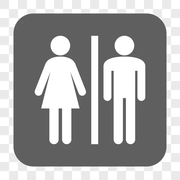 WC осіб округлі квадратних кнопки — стоковий вектор