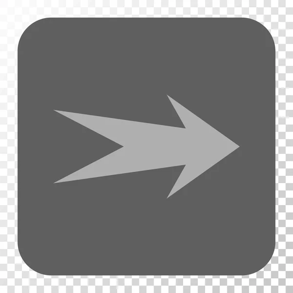 Pil höger avrundat fyrkantig knapp — Stock vektor