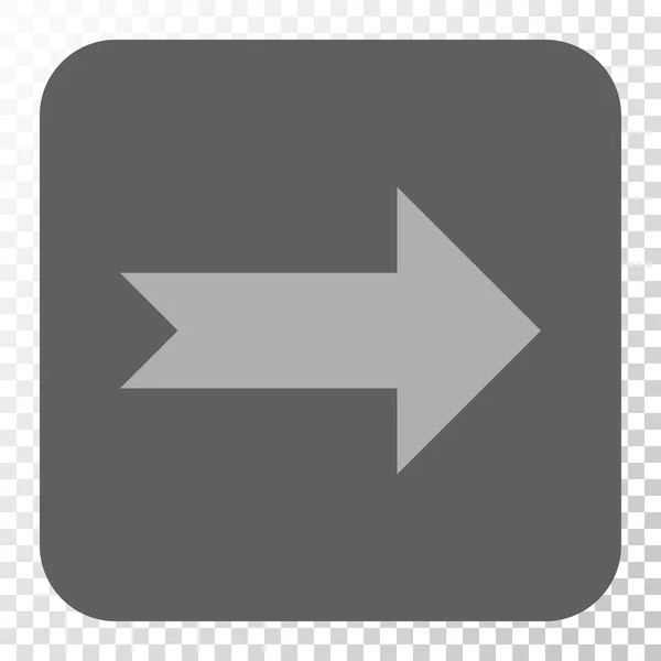 Flecha derecha redondeada botón cuadrado — Vector de stock