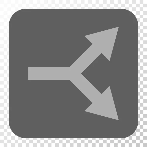 Flecha de bifurcación Botón cuadrado redondeado derecho — Vector de stock