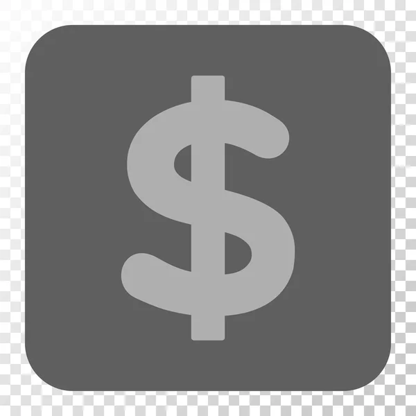 Dolar zaokrąglony kwadrat przycisk — Wektor stockowy