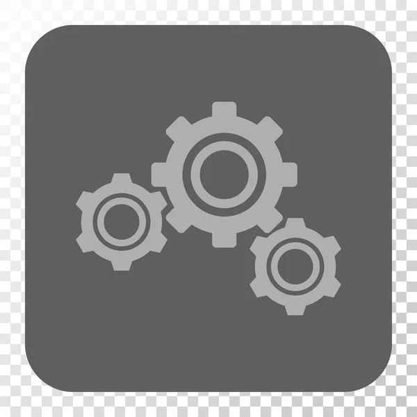 Gears Rounded Square Button — Stock Vector