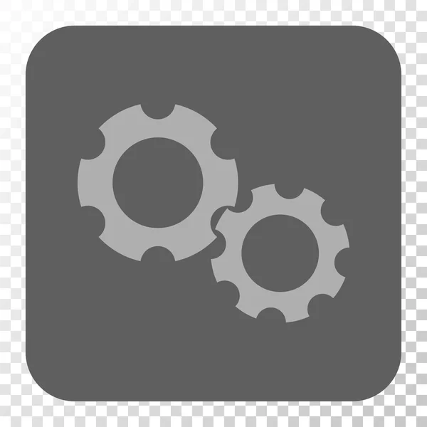 Gears Rounded Square Button — Stock Vector