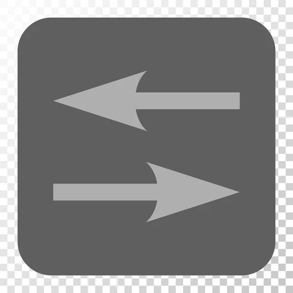 Flechas de intercambio horizontales redondeadas botón cuadrado — Archivo Imágenes Vectoriales