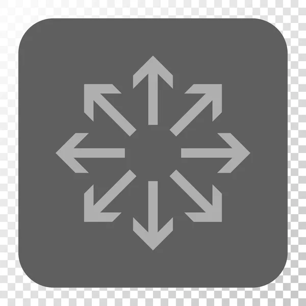 Flechas radiales redondeadas botón cuadrado — Vector de stock