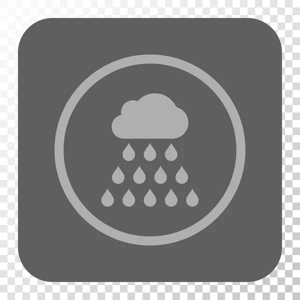 Кнопка Rain Cloud Rounded Square — стоковый вектор