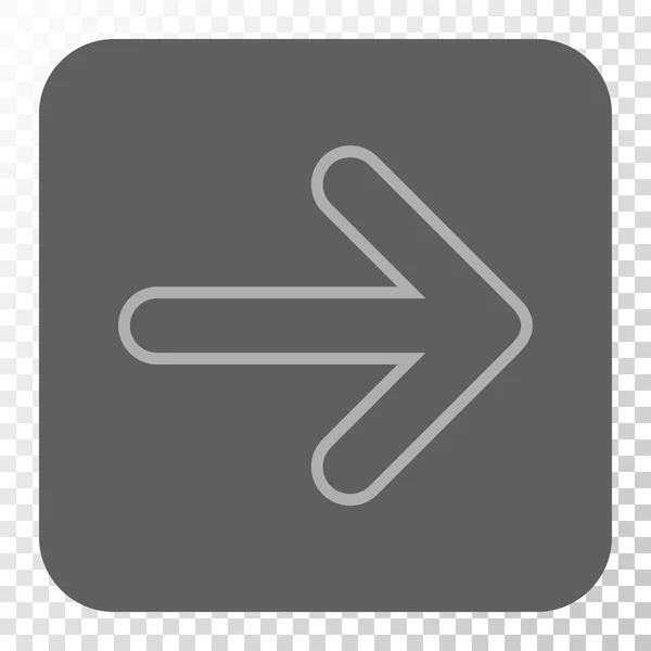 Afgeronde pijl rechts afgerond vierkante knop — Stockvector