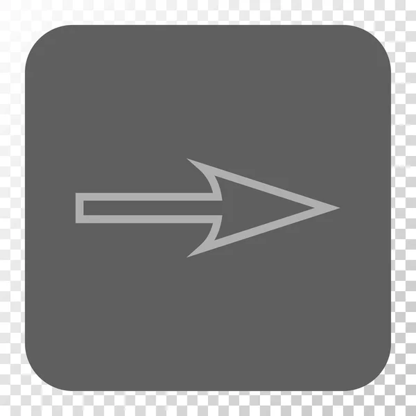 Αιχμηρό βέλος δεξιά στρογγυλεμένο τετράγωνο κουμπί — Διανυσματικό Αρχείο