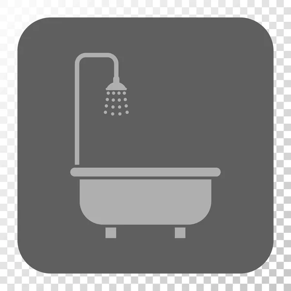 Shower Bath Rounded Square Button — Stock Vector
