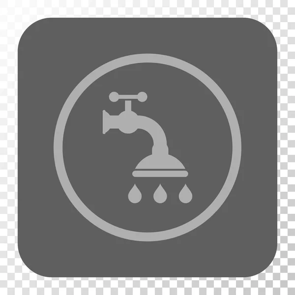 Prysznic kran zaokrąglony kwadrat przycisk — Wektor stockowy