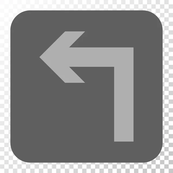 Vire à esquerda arredondado botão quadrado — Vetor de Stock