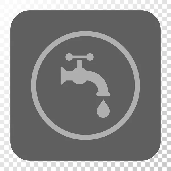 Water Tap Rounded Square Button — Stock Vector