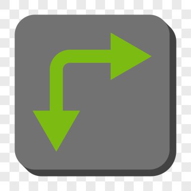 Şu yuvarlak kare düğme aşağı çatallanma ok