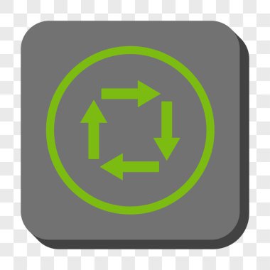 Dolaşım okları yuvarlak kare düğme