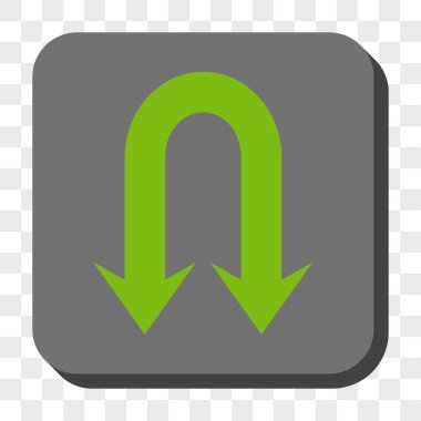 Geri ok kare düğme yuvarlak Çift