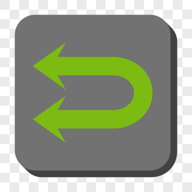 Çift sol ok yuvarlak kare düğme