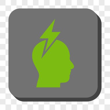 Baş ağrısı yuvarlak kare düğme