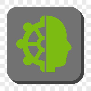 Akıl yuvarlak kare düğme