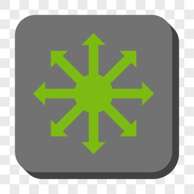 Radyal okları yuvarlak kare düğme