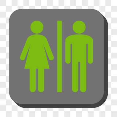 WC kişi yuvarlak kare düğme