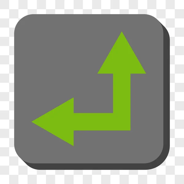 Flecha de bifurcación izquierda hasta el botón cuadrado redondeado — Vector de stock