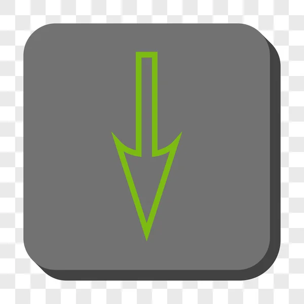 Flecha aguda hacia abajo botón cuadrado redondeado — Vector de stock