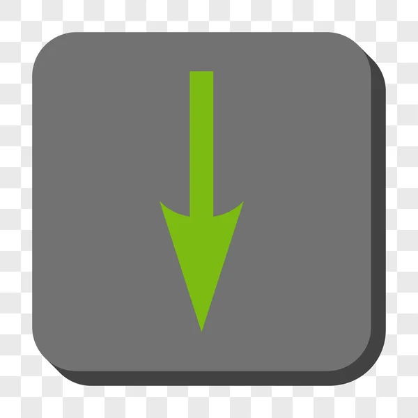 Ostrými šipka dolů zaoblené čtvercové tlačítko — Stockový vektor
