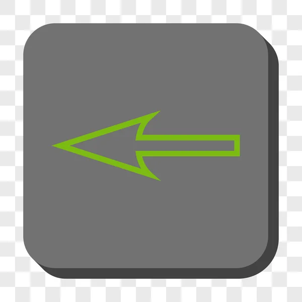 鋭い矢印左角丸正方形ボタン — ストックベクタ
