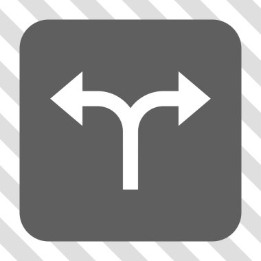 Bifurkasyon oklar sola doğru kare düğme yuvarlak