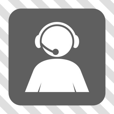 Çağrı Merkezi operatörü yuvarlak kare düğme