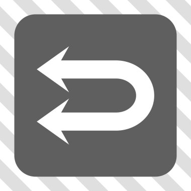 Çift sol ok yuvarlak kare düğme