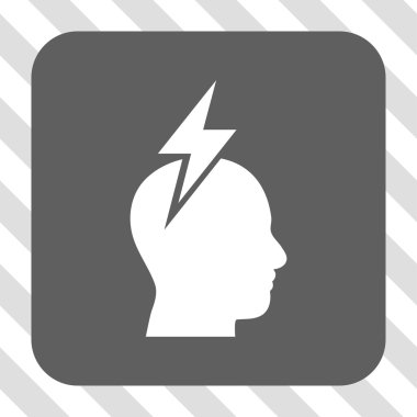 Baş ağrısı yuvarlak kare düğme