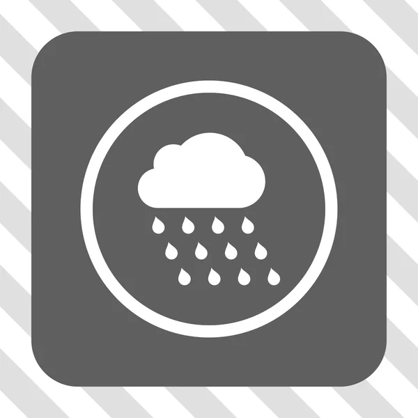 Nube de lluvia Redondeada Botón cuadrado — Vector de stock