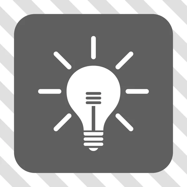 Light Bulb avrundat fyrkantig knapp — Stock vektor