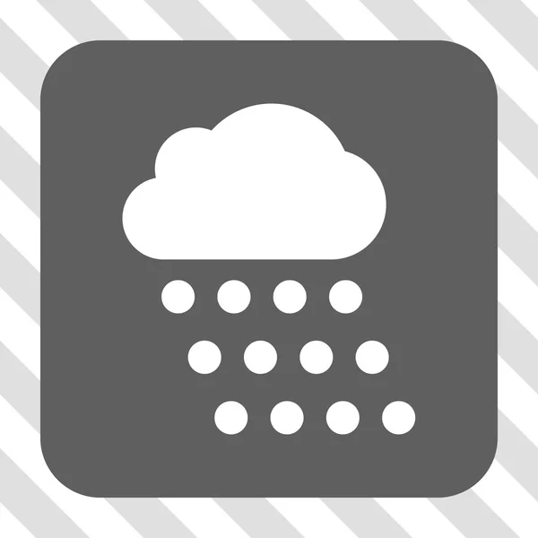 Nuvem de chuva arredondada botão quadrado —  Vetores de Stock