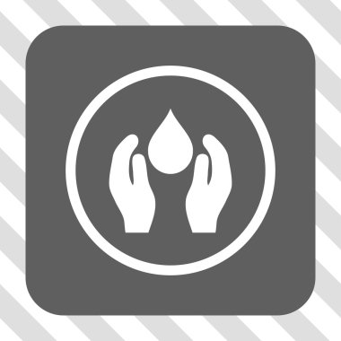 Su bakımı yuvarlak kare düğme