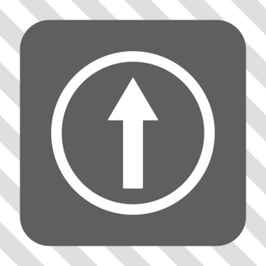 Yukarı yönlü ok yuvarlak kare düğme