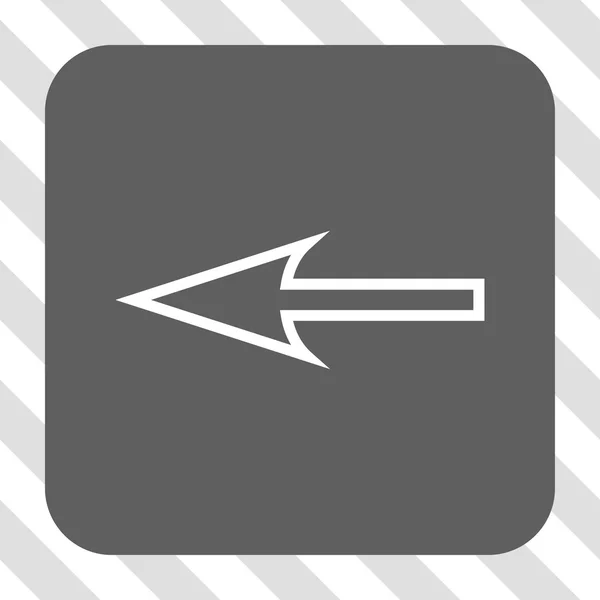 鋭い矢印左角丸正方形ボタン — ストックベクタ