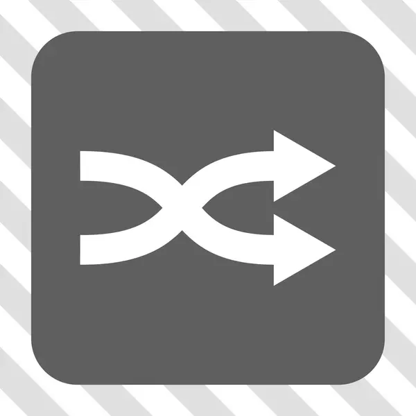 Βέλη δεξιά στρογγυλεμένο τετράγωνο κουμπί shuffle — Διανυσματικό Αρχείο