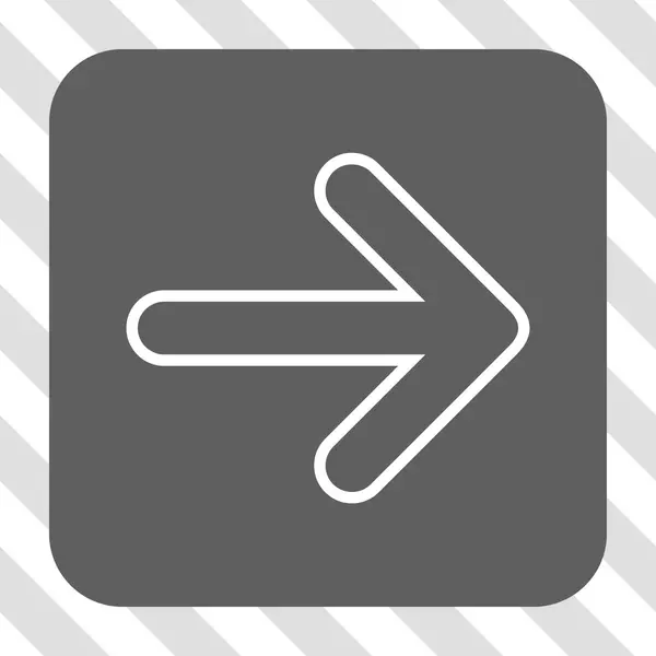 Abgerundeter Pfeil rechts abgerundeter quadratischer Knopf — Stockvektor