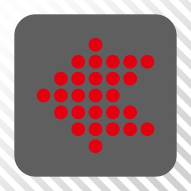 Noktalı ok sol yuvarlak kare düğme